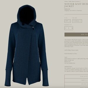 Carina Hildebrandt WINTER KNIT HUDSON RIB HOOD baby alpaca jacket in XP